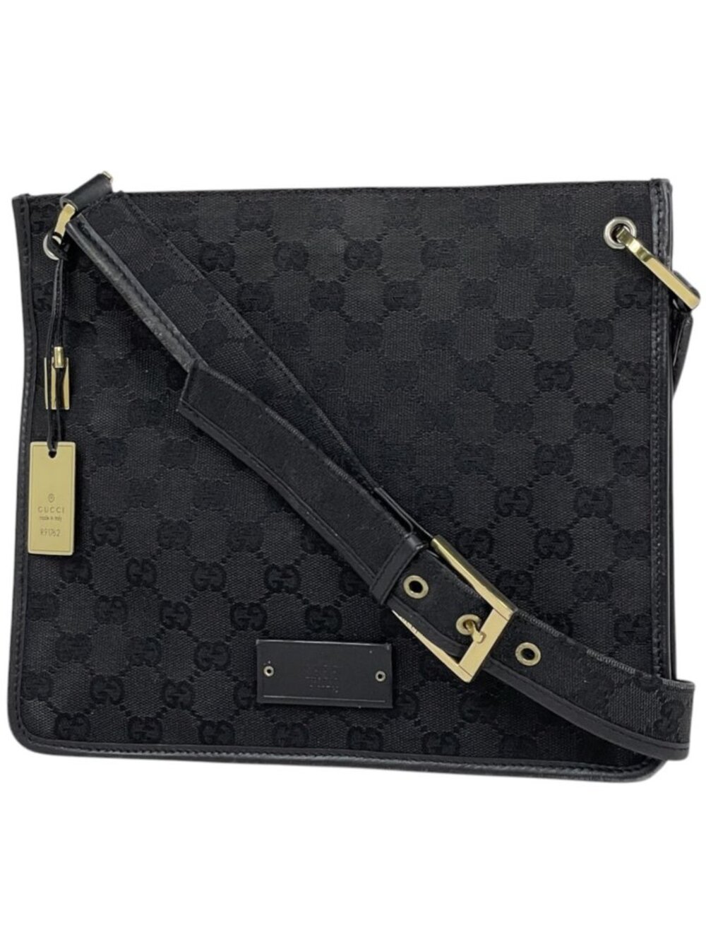 Gucci Shoulder Bag GG Pattern Canvas Black